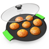 Esspy 7 Pit Pre-Seasoned Cast Iron Paniyaram Pan With Silicon Handle & Glass Lid
