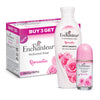 Enchanteur Perfumed Romantic Bathing Bar - 75gms Pack of 3+1 & Romantic Hand and Body Lotion - 500ml &  Romantic Roll-On Deodorant - 50ml Combo