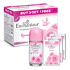 Enchanteur Perfumed Romantic Bathing Bar - 75gms Pack of 3+1 & Romantic Roll-On Deodorant - 50ml & Romantic Pocket Perfume - 18ml (Pack of 3) Combo