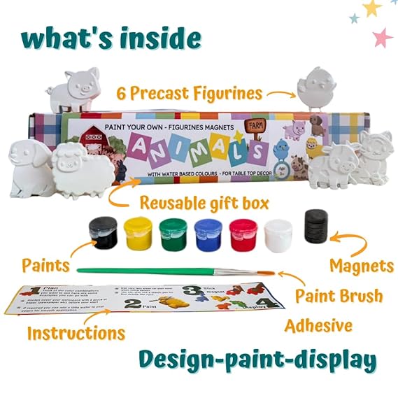 Paint Your Own Farm Animal Ceramic Magnets