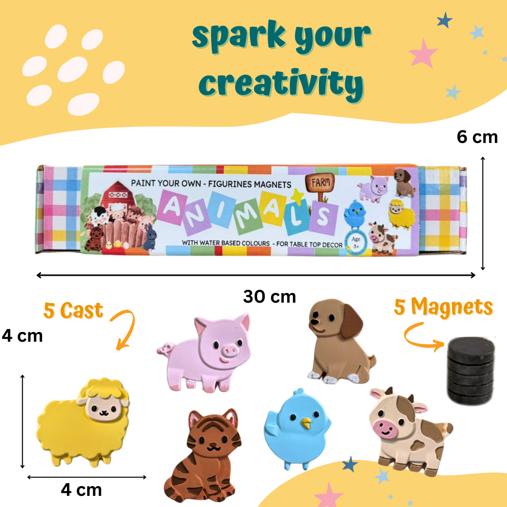 Paint Your Own Farm Animal Ceramic Magnets