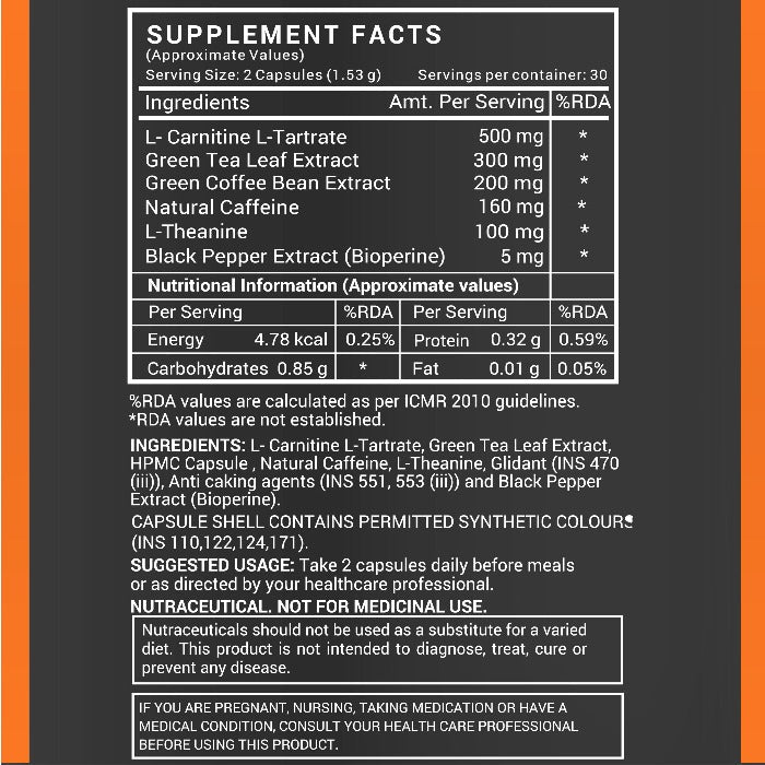 INLIFE Fat Burner Supplement for Men & Women - 60 tabs