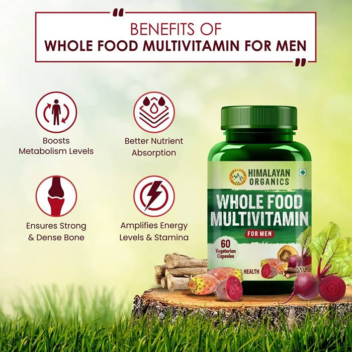 Himalayan Organics Whole Food Multivitamin For Men Vegetarian Capsules - 60 Tabs