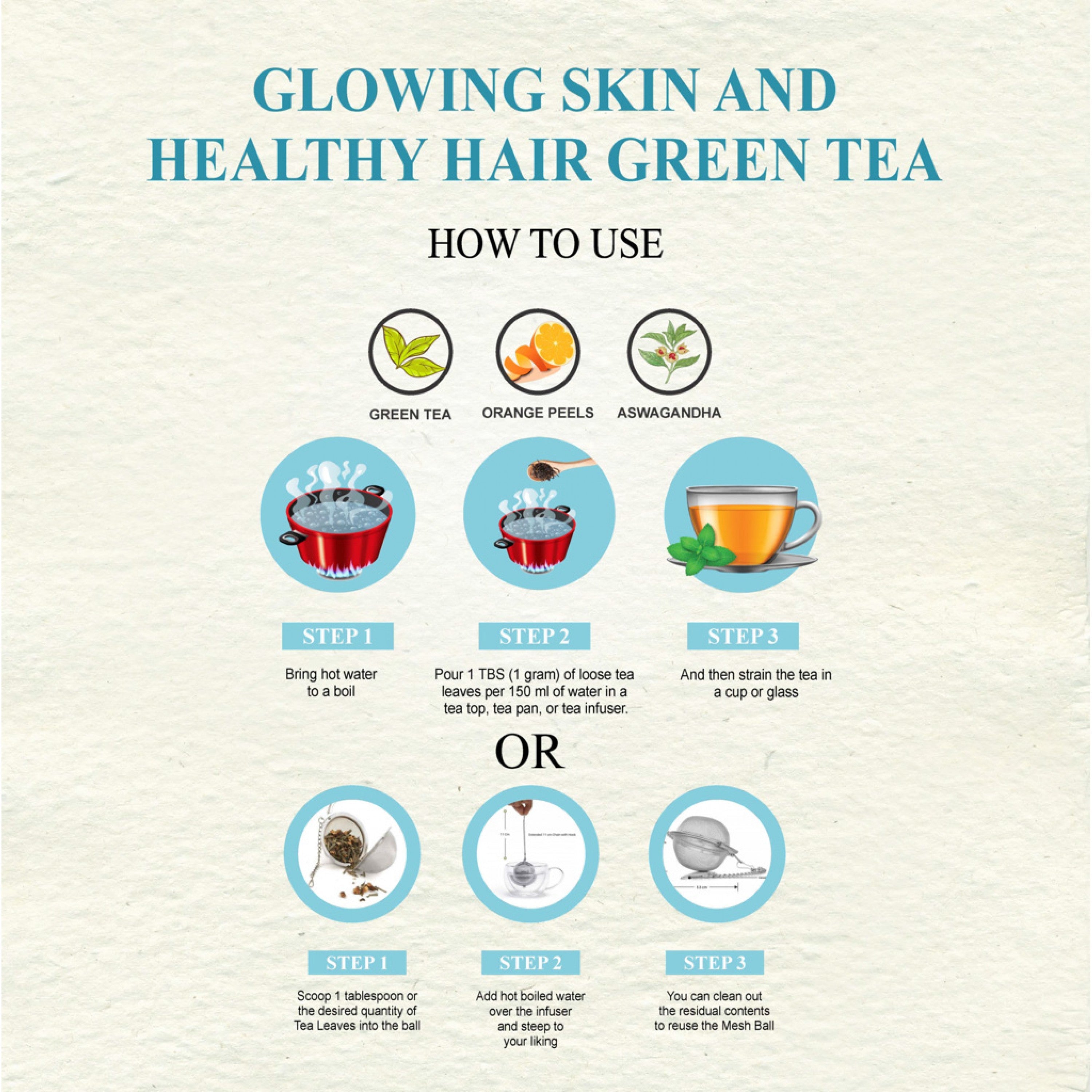 Love Earth Glowing Skin & Healthy Hair – Organic Green Tea – 30 gms