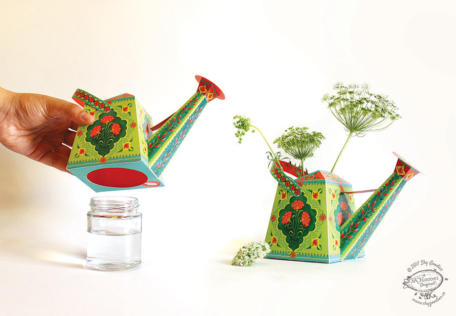 Watering Can Vase / Pen Holder DIY Paper Craft Kit