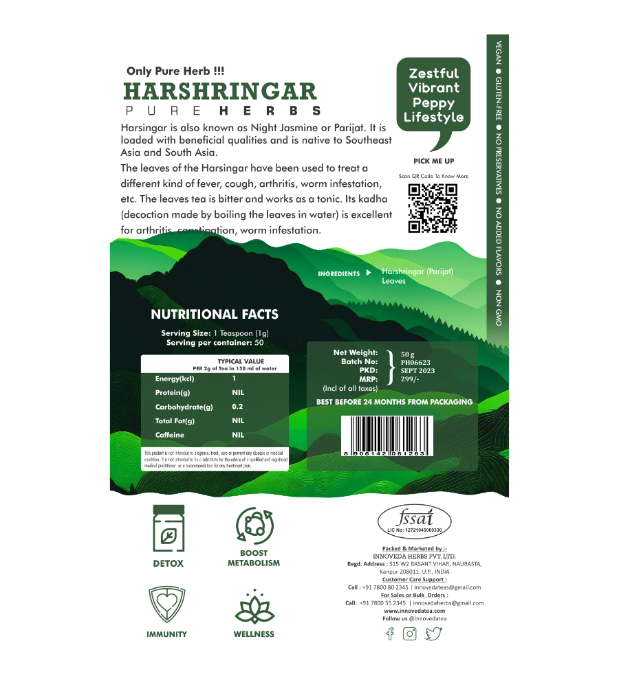 Innoveda Nyctanthes Harshringar Tea - 50 gms