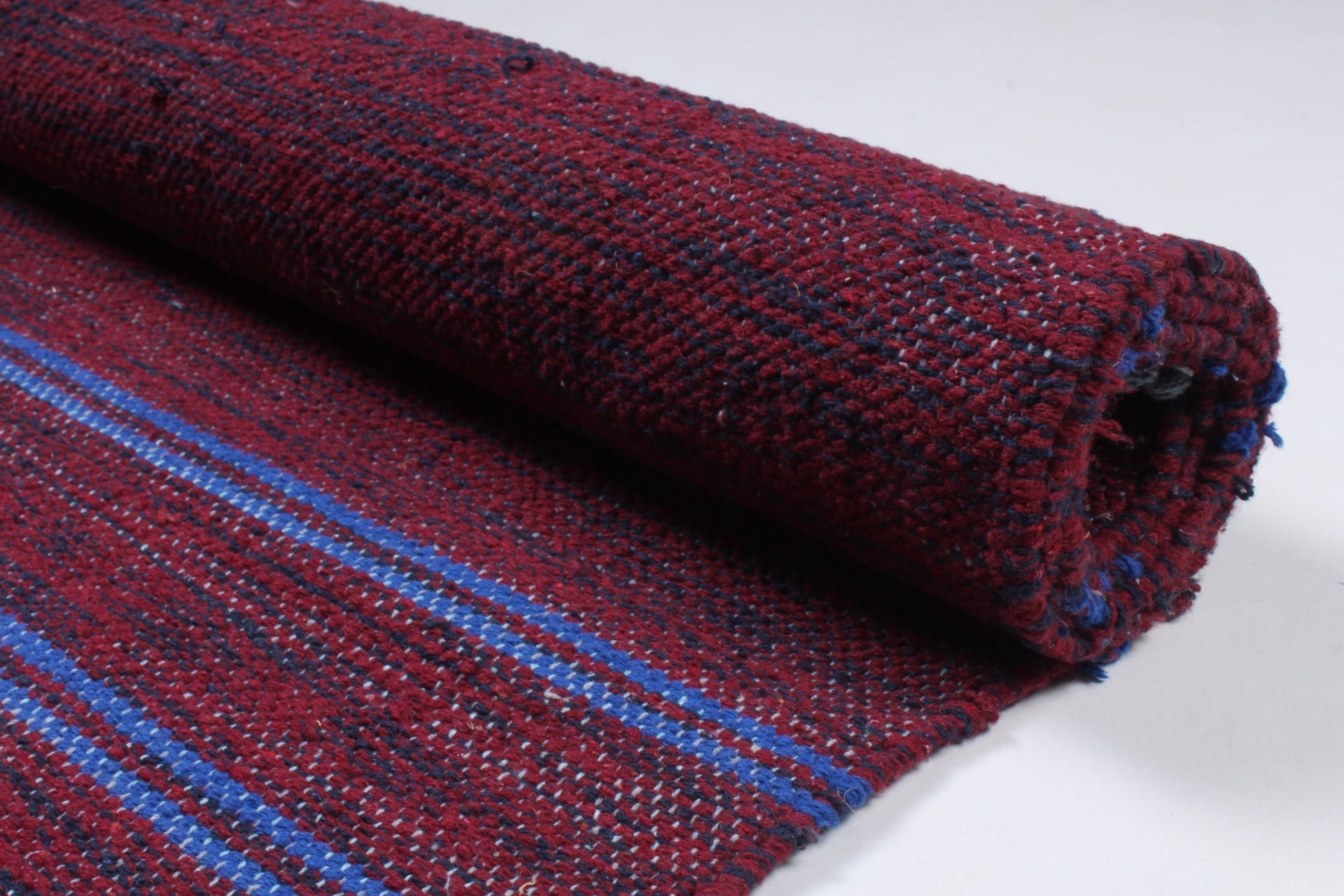 Shramdaan Maroon and Black Shaded Yoga Mat with Blue Stripes