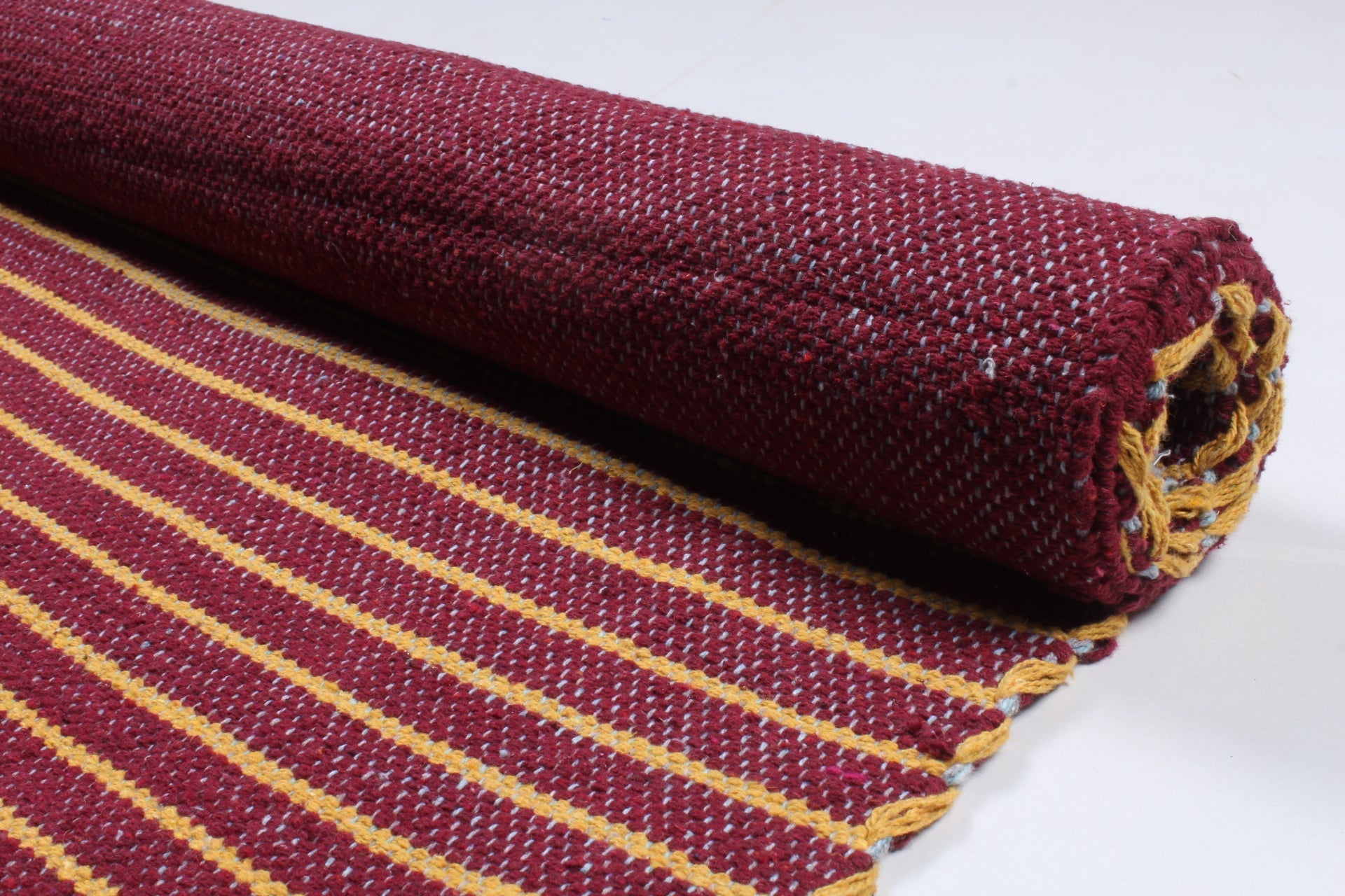 Shramdaan Maroon Yoga Mat with Yellow Stripes