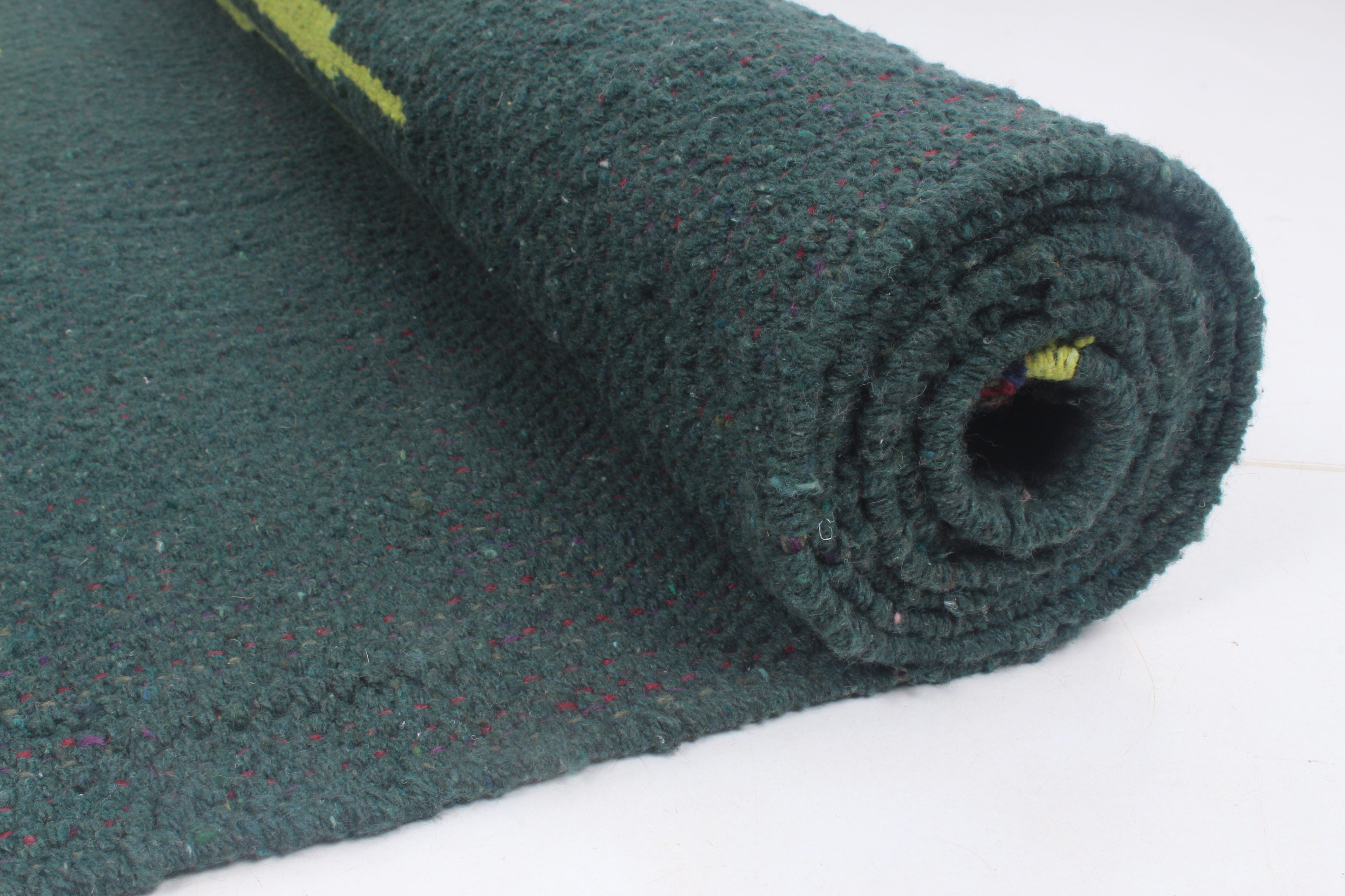 Shramdaan Night Green Yoga Mat with Lime Green Stripes