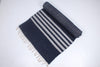 Shramdaan Denim Blue Yoga Mat with Coin Grey Stripes