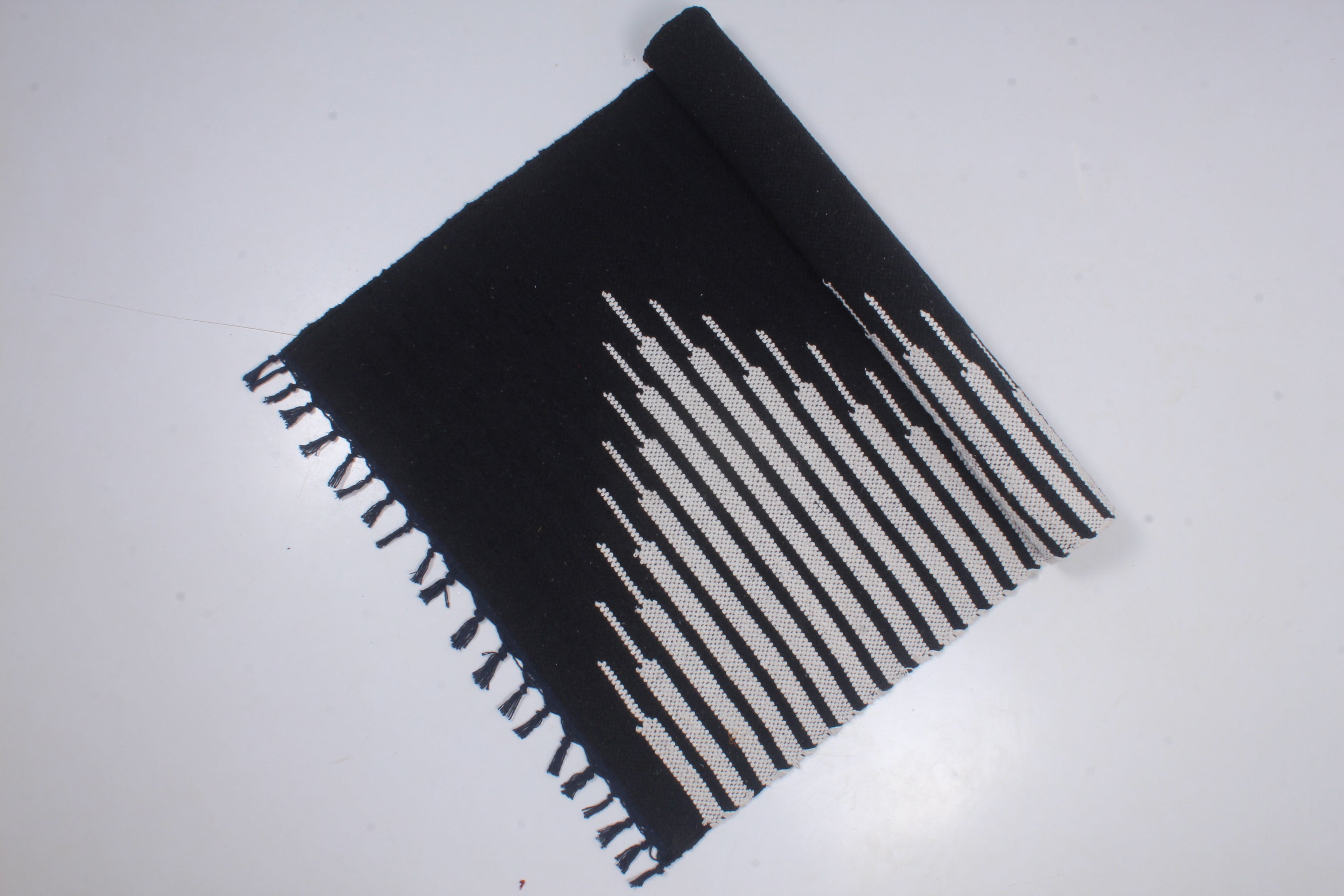 Shramdaan Black Yoga Mate with White Stripes