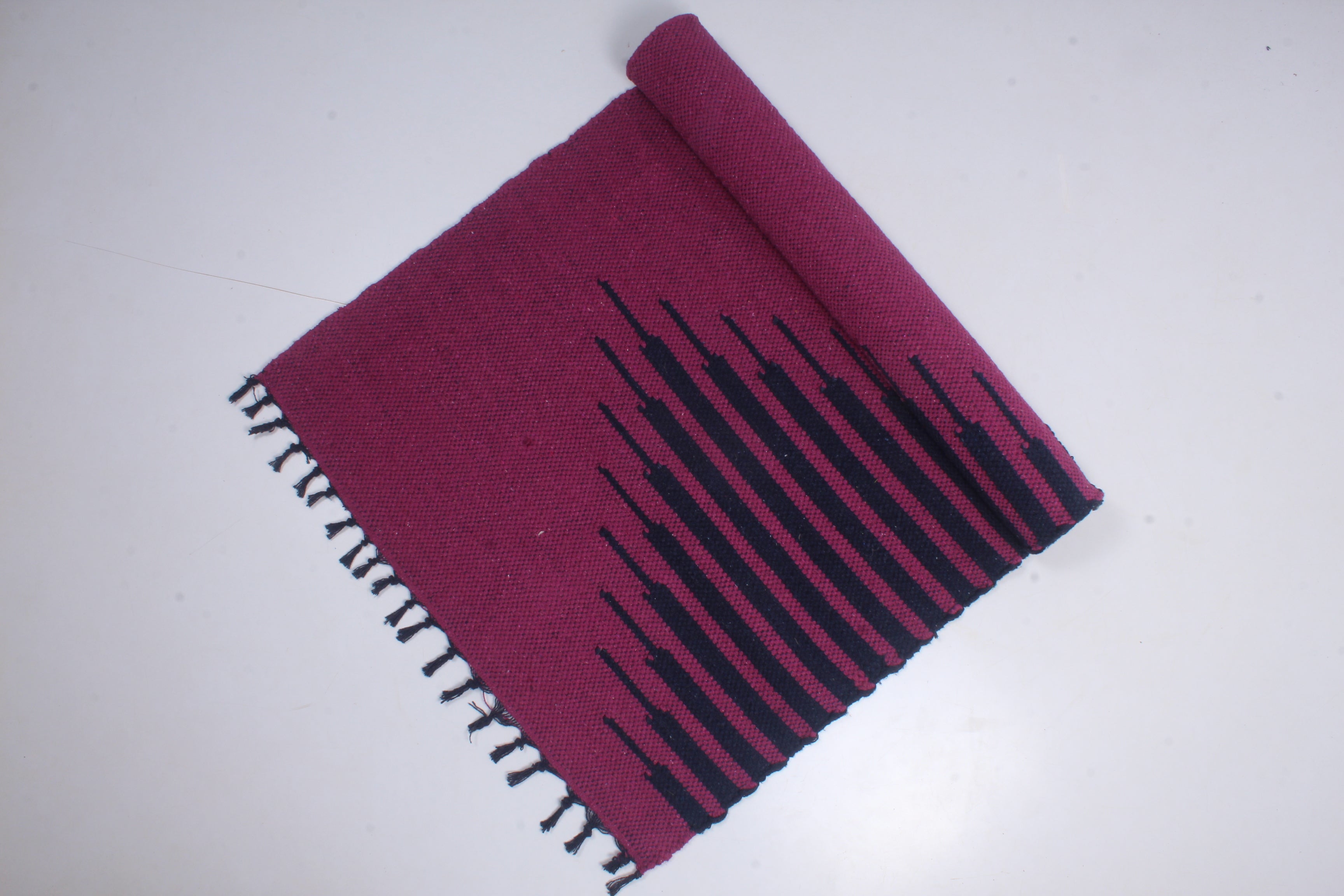 Shramdaan Red Yoga Mate with Black Stripes