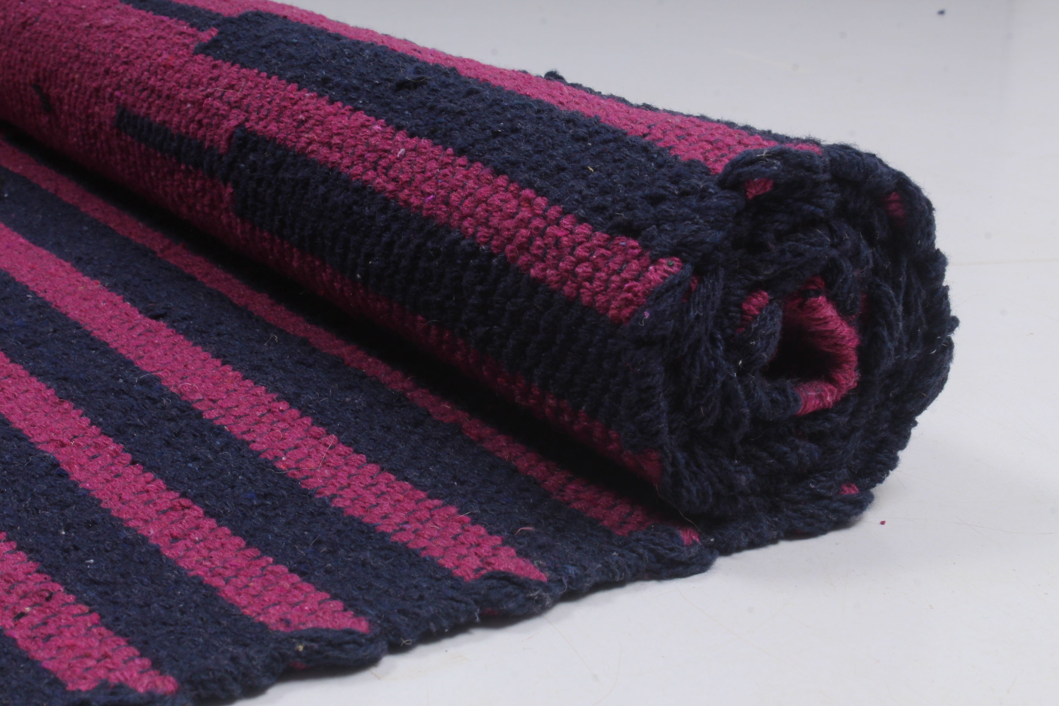Shramdaan Red Yoga Mate with Black Stripes