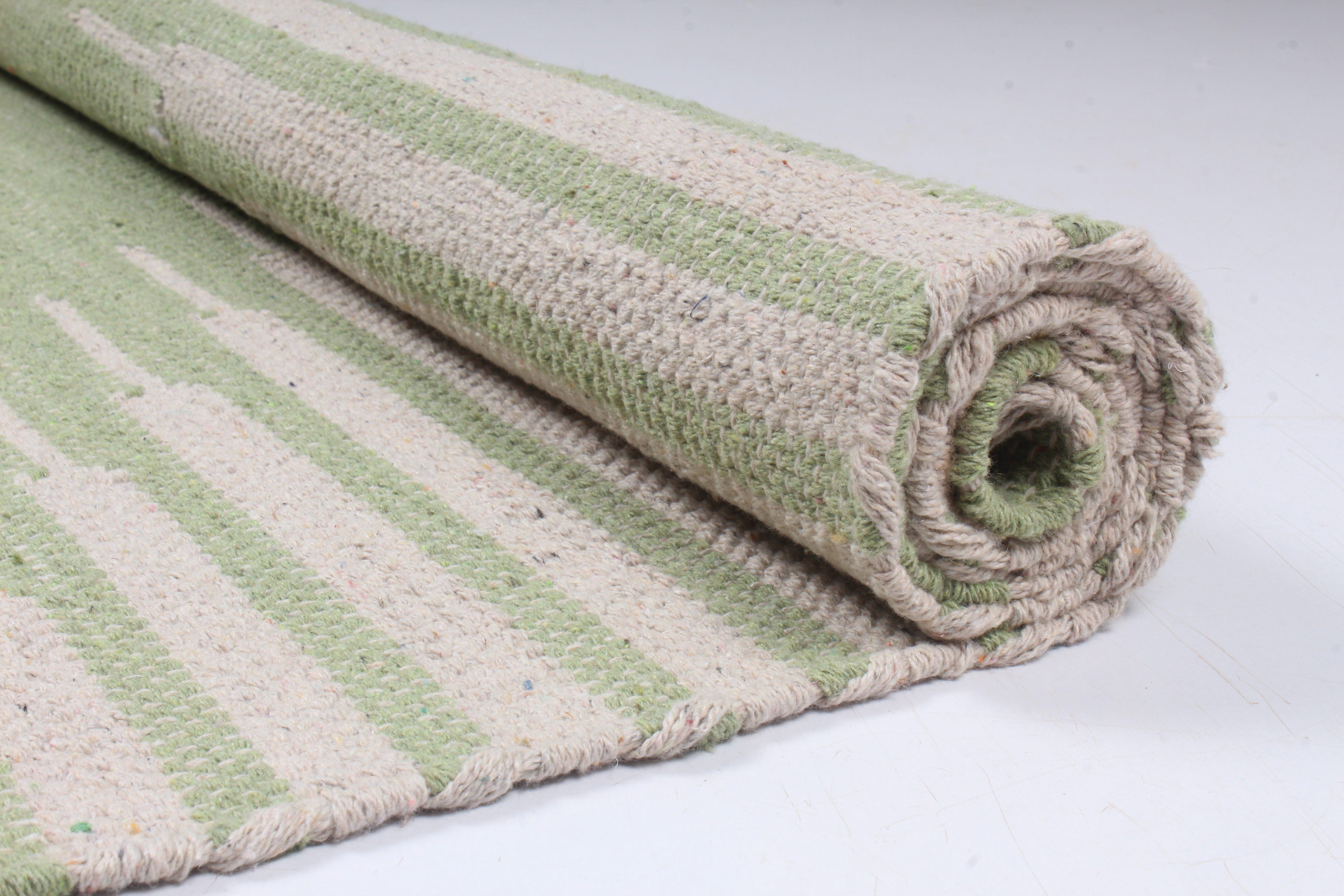 Shramdaan Green Yoga Mate with White Stripes