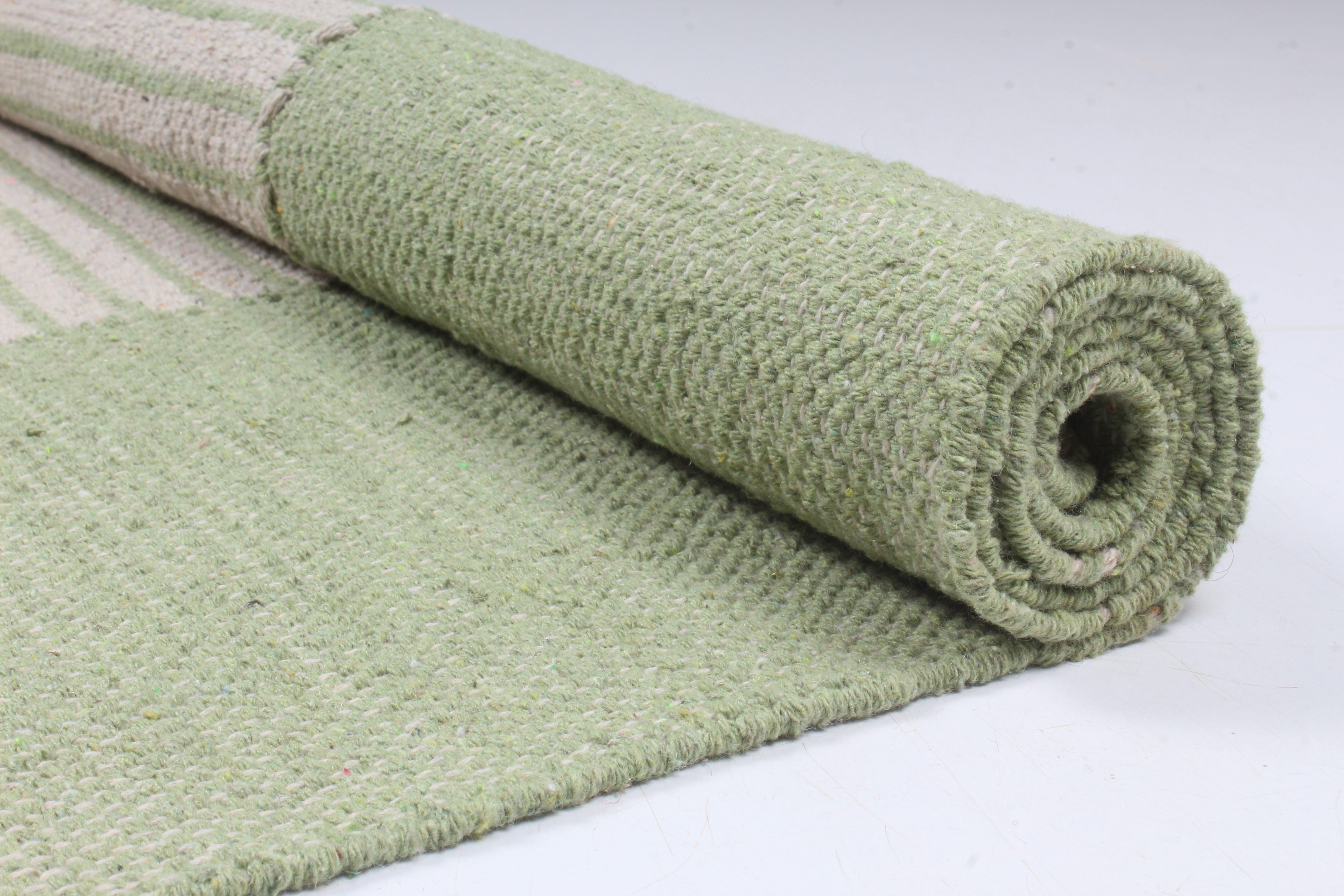 Shramdaan Green Yoga Mate with White Stripes