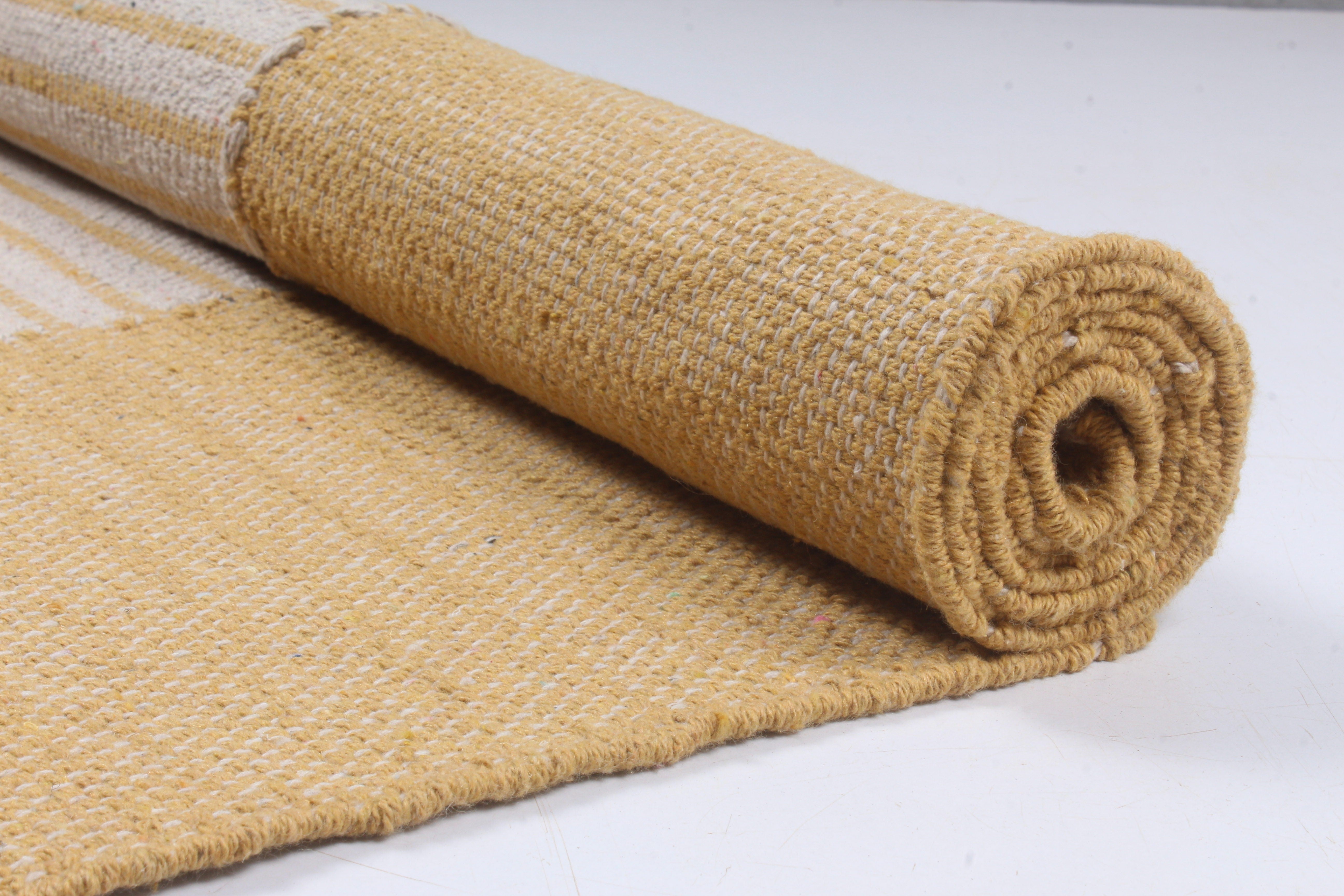 Shramdaan Yellow Yoga Mate with White Stripes