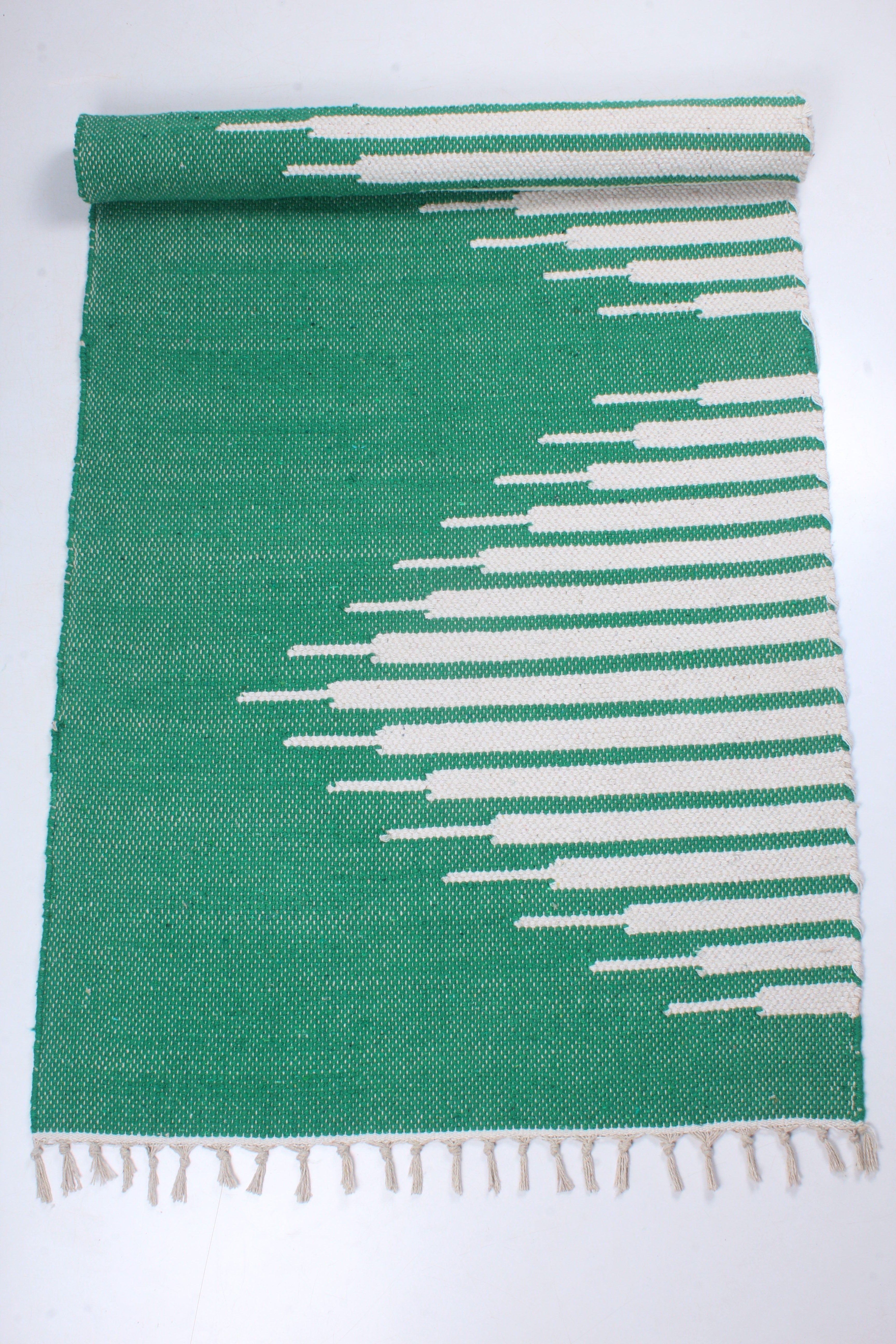 Shramdaan Green Yoga Mate with White Stripes