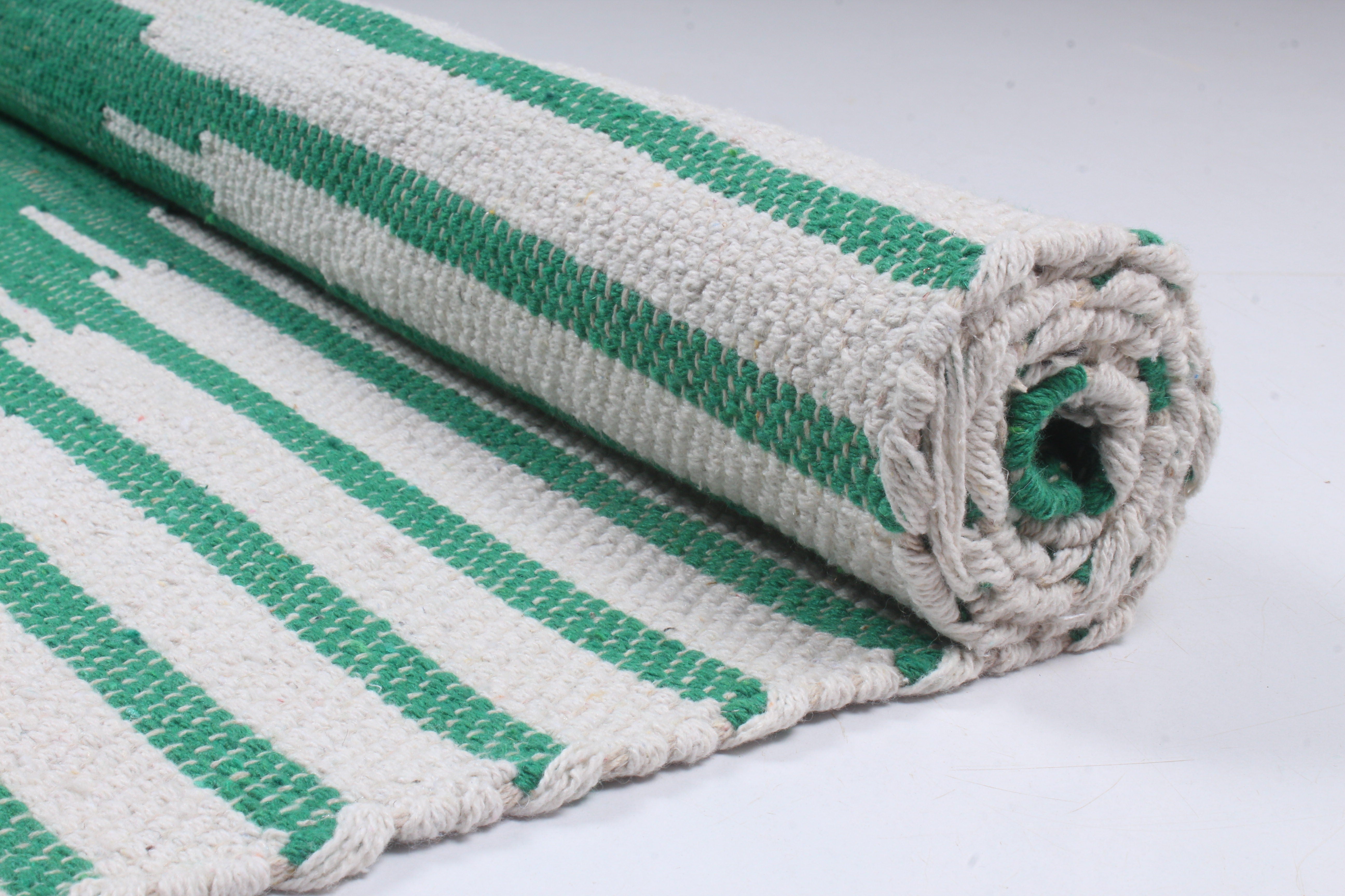 Shramdaan Green Yoga Mate with White Stripes