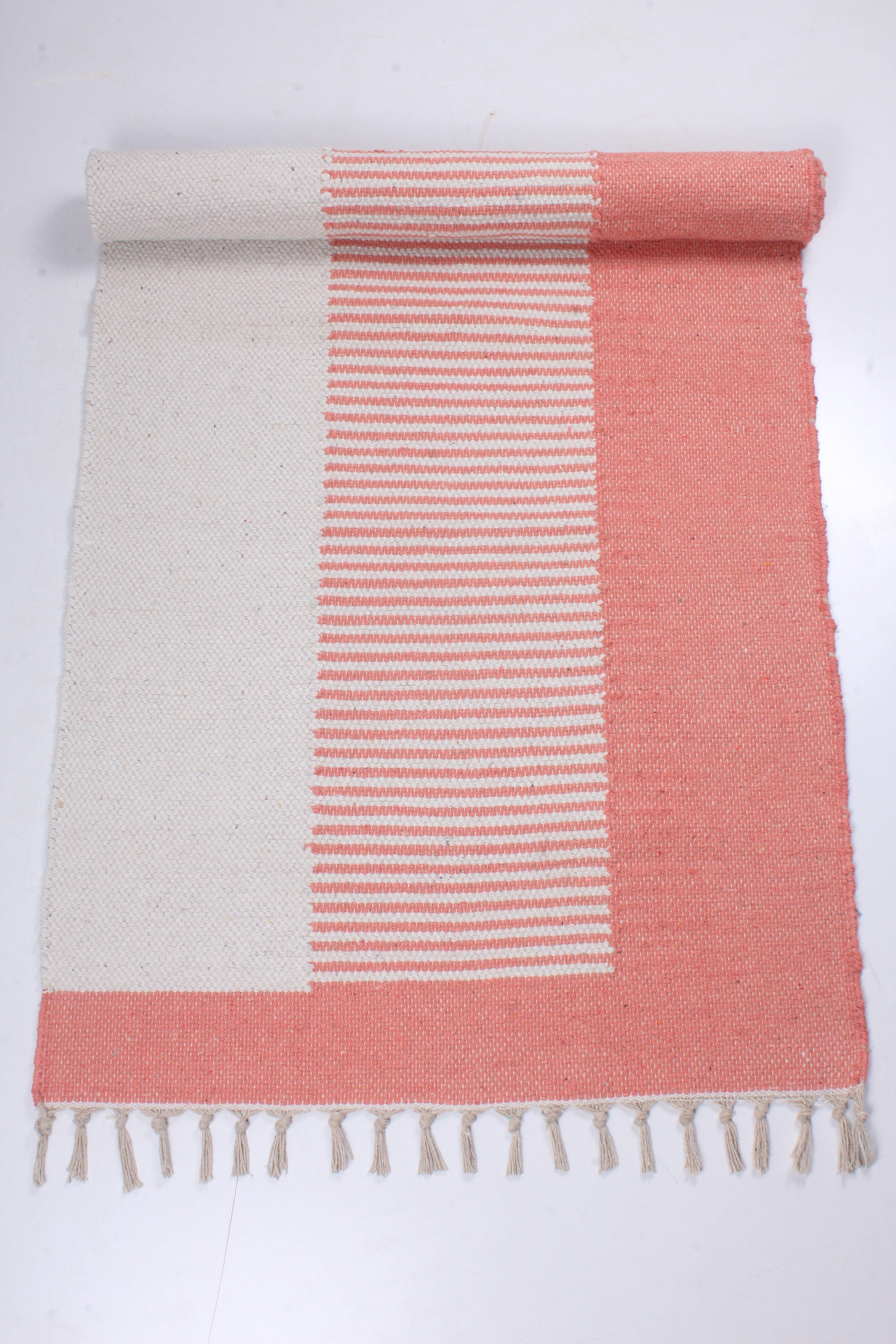 Shramdaan Pink Yoga Mate with White Stripes