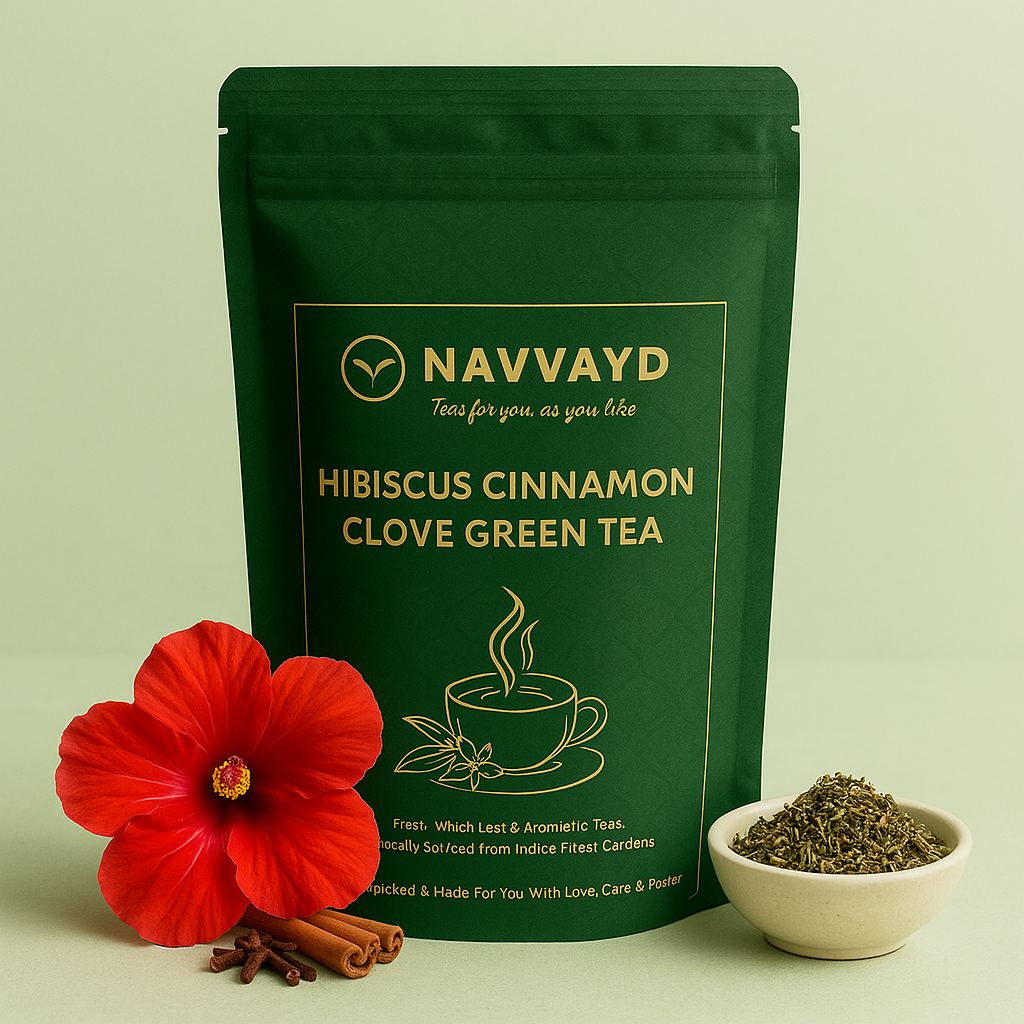 Navvayd Hibiscus Cinnamon Clove Green Tea - 100 gms