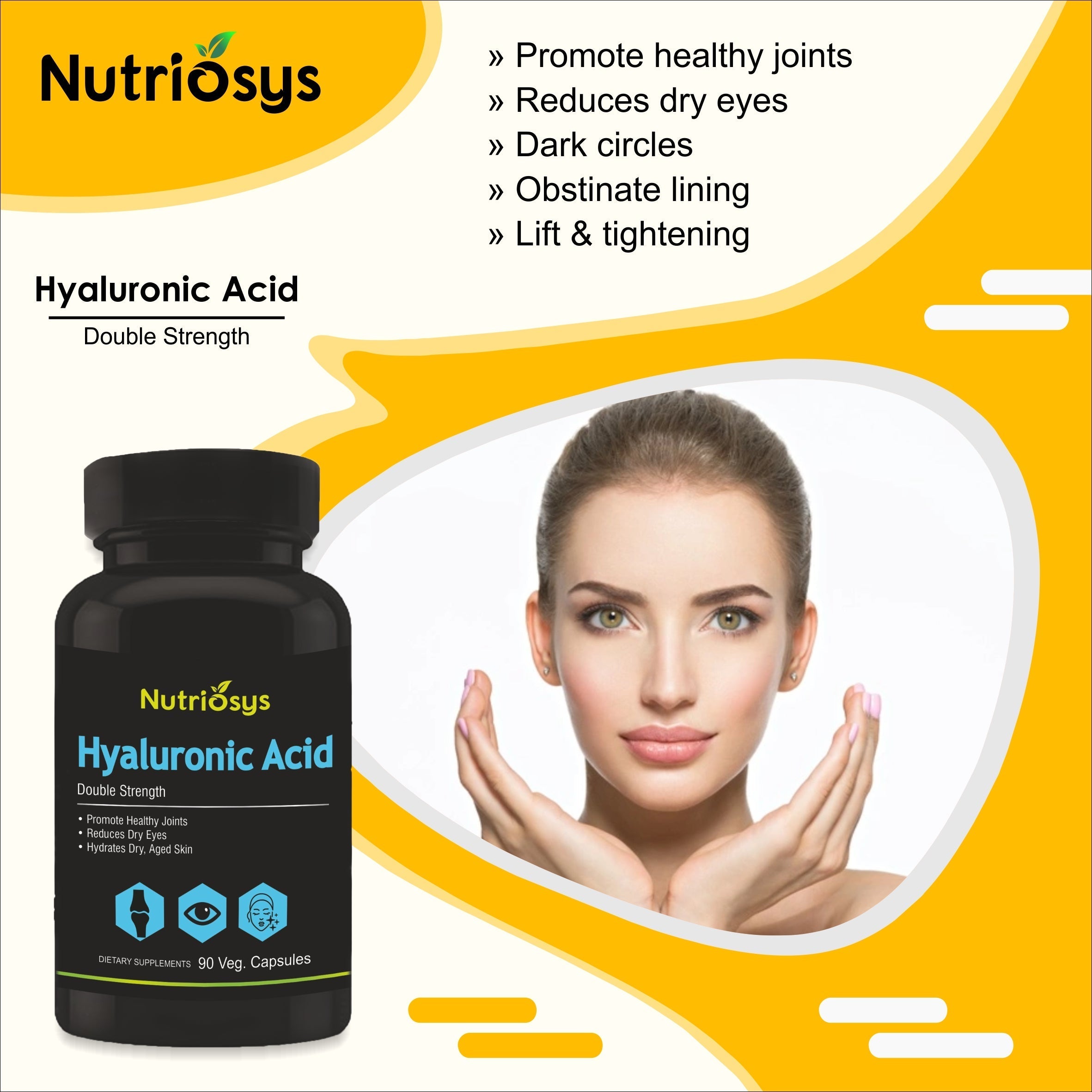 Nutriosys Hyaluronic Acid Double Strength - 90 tabs