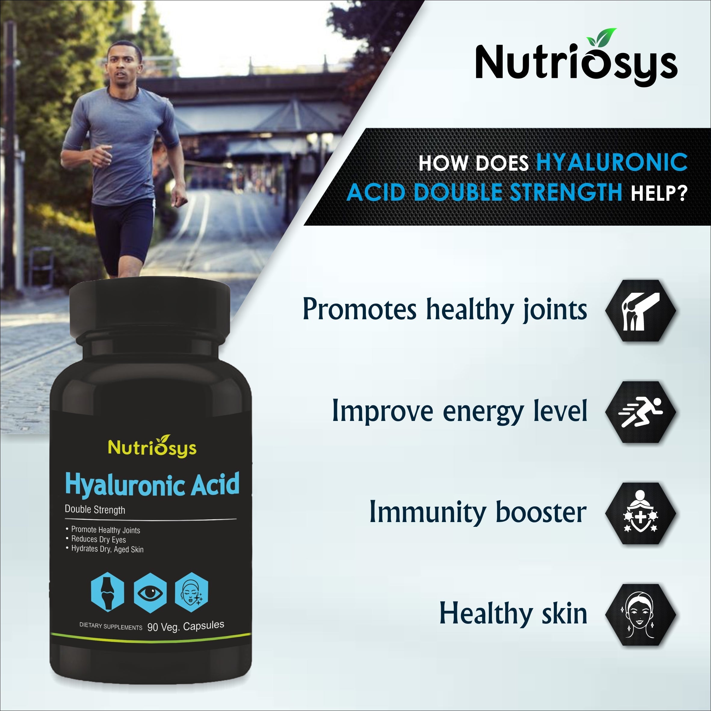 Nutriosys Hyaluronic Acid Double Strength - 90 tabs