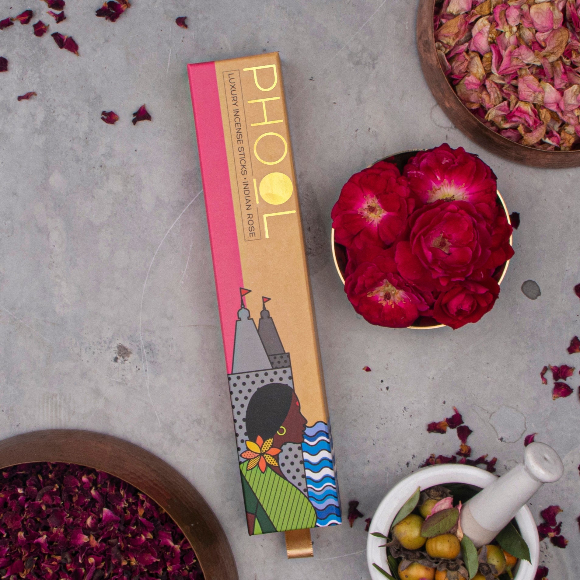 Phool Natural Incense Sticks Indian Rose - 40 Sticks