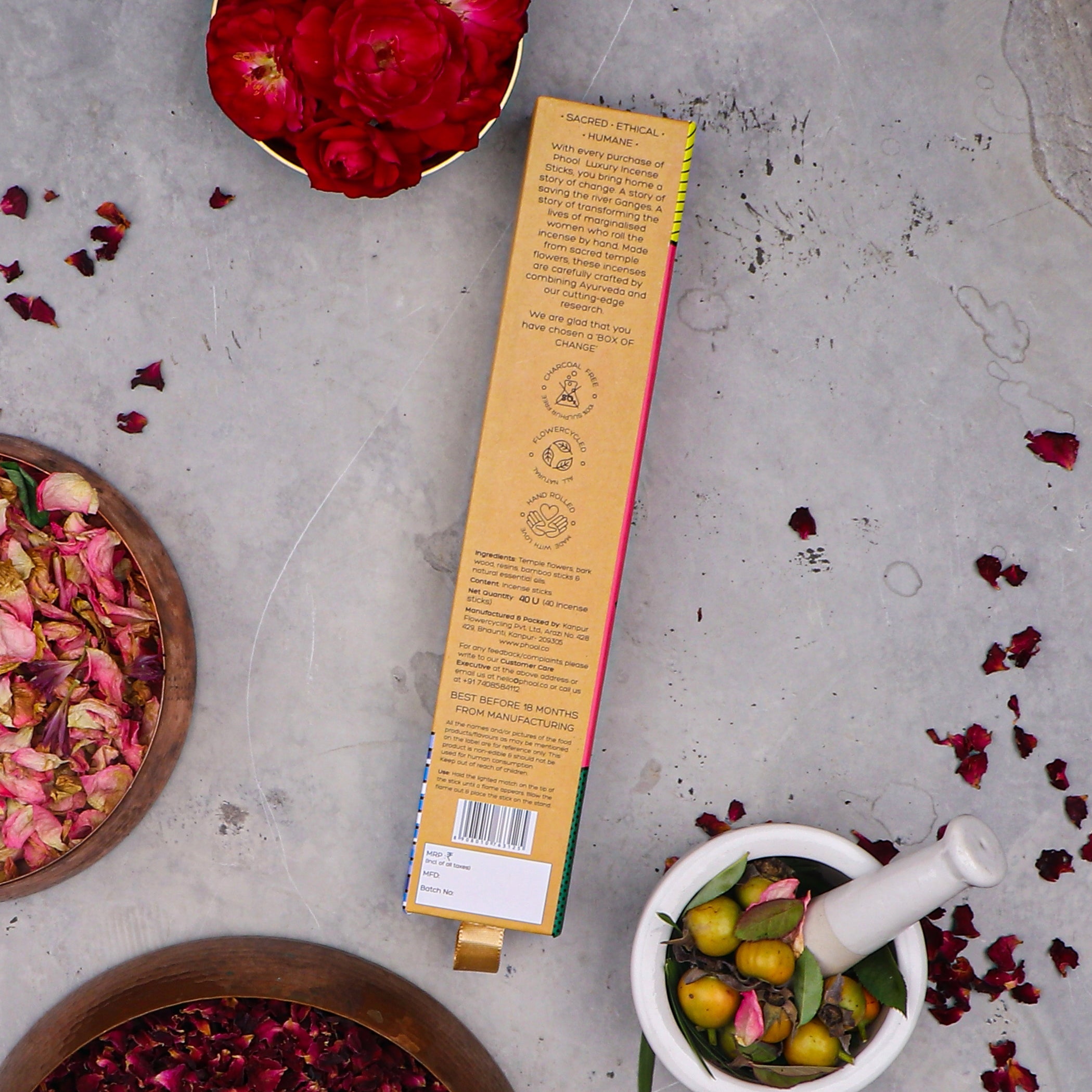 Phool Natural Incense Sticks Indian Rose - 40 Sticks