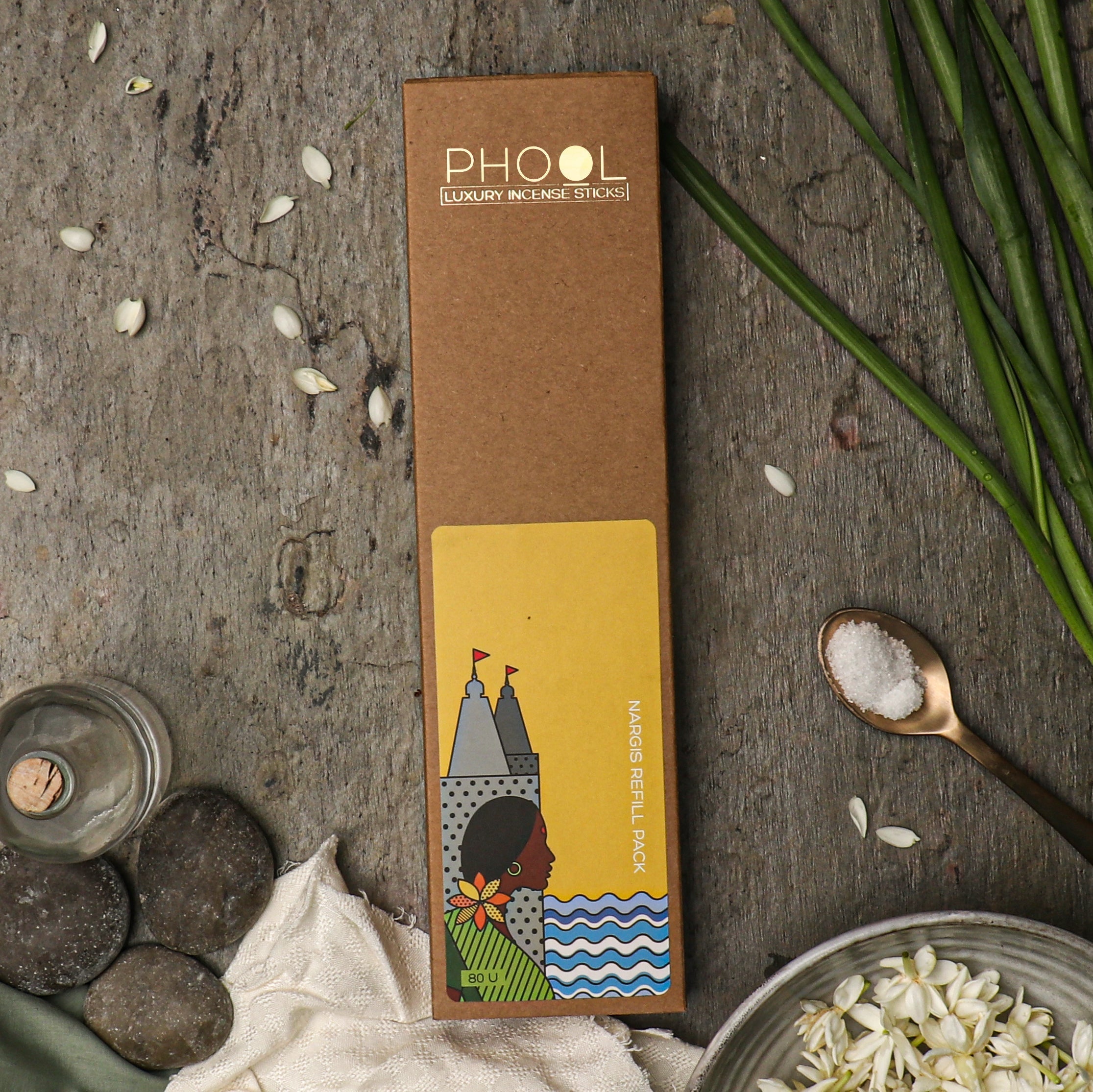 Phool Natural Incense Sticks Refill Pack Nargis - 80 Sticks