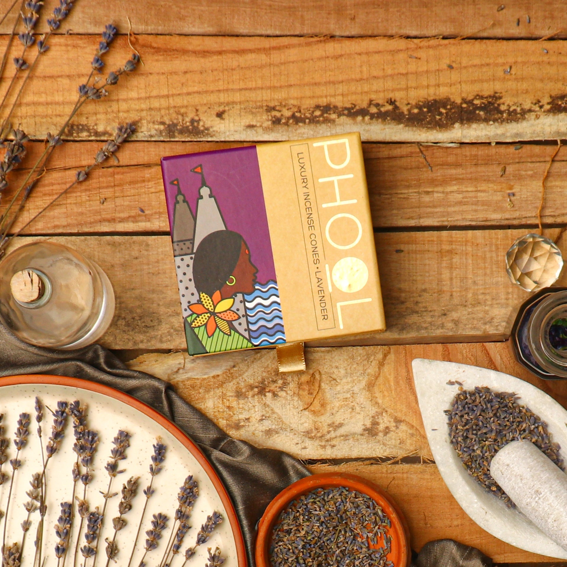 Phool Natural Incense Cones Lavender - 40 Cones