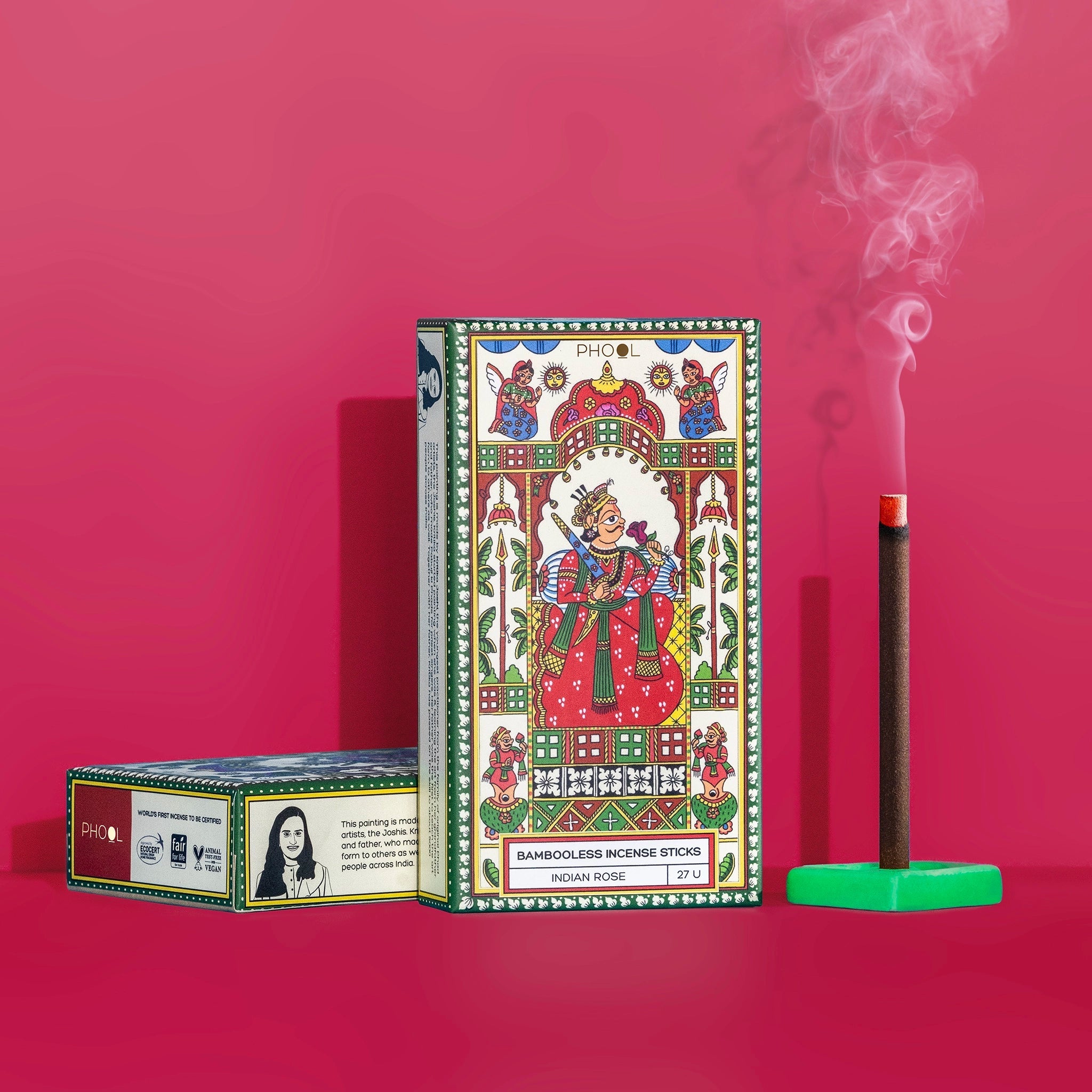 Phool Bambooless Incense Sticks India Rose - 27 Sticks