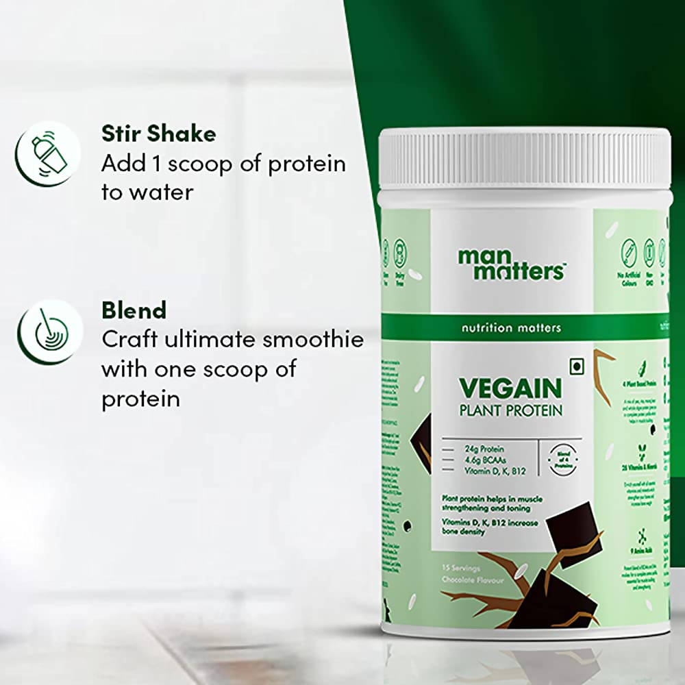 Man Matters Vegain Plant Protein Powder For Men - 500 gms