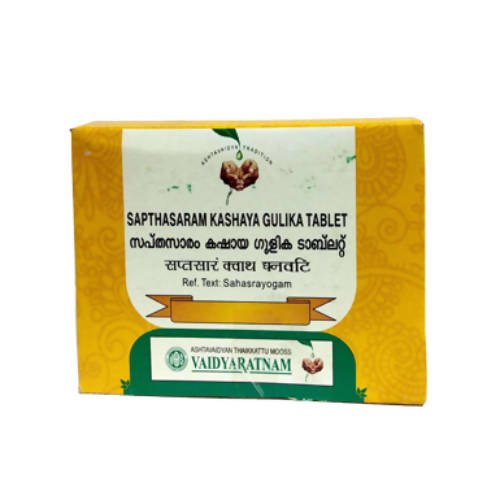Vaidyaratnam Sapthasaram Kashaya Gulika Tablets - 100 Tabs