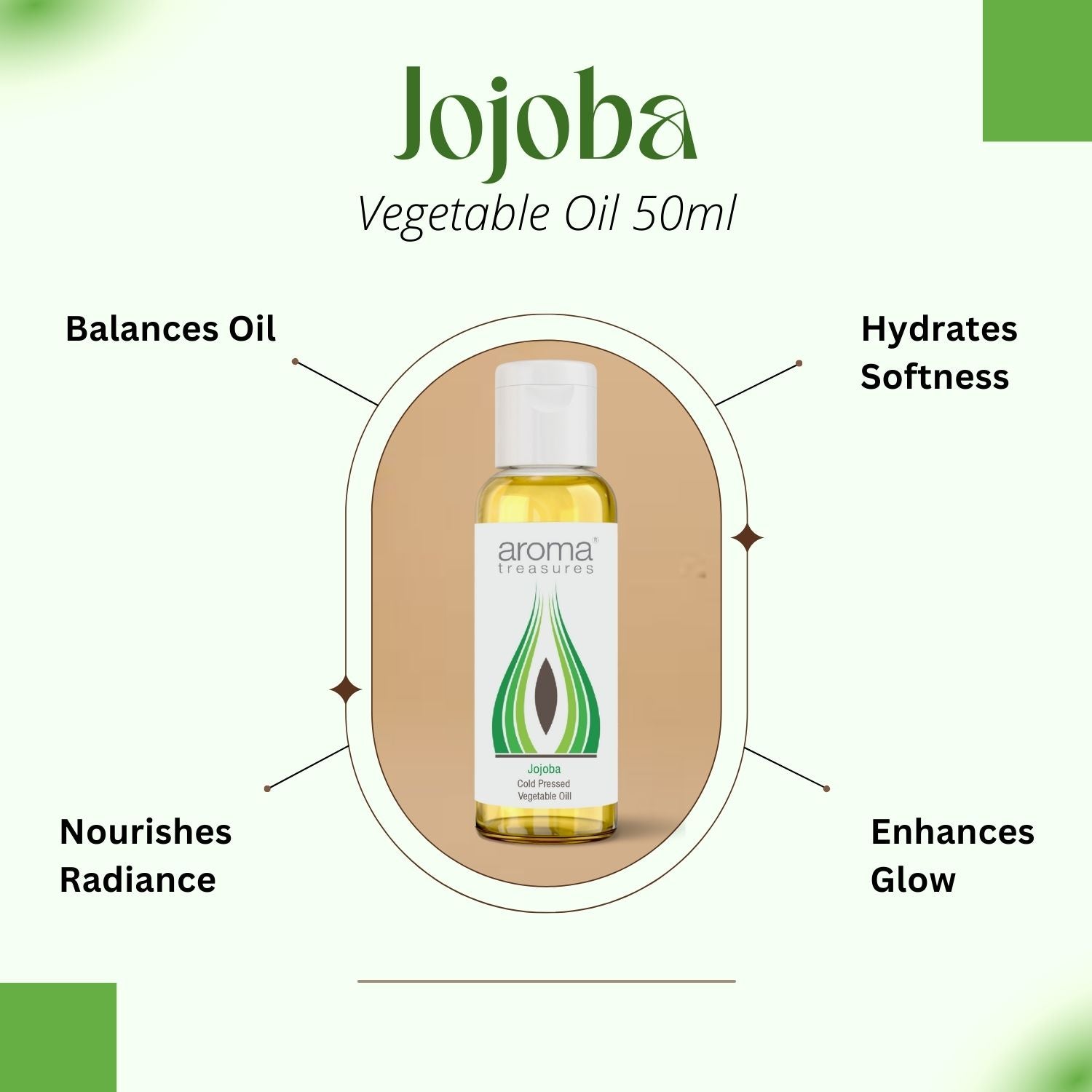 Aroma Treasures Jojoba Vegetable Oil  - 50 ml