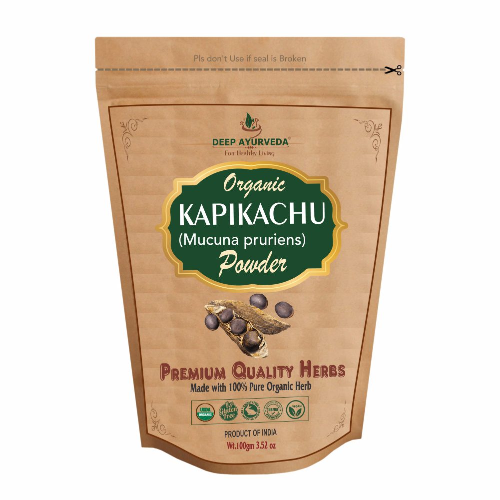 Deep Ayurveda Organic Kapikachu Powder (Mucuna Pruriens) - 100 gms