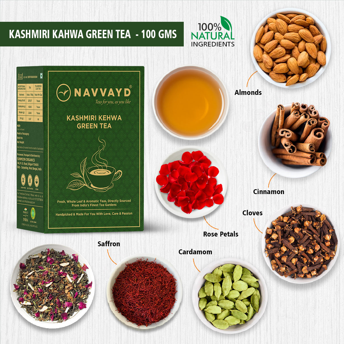 Navvayd Kashmiri Saffron Kahwa - 100 gms