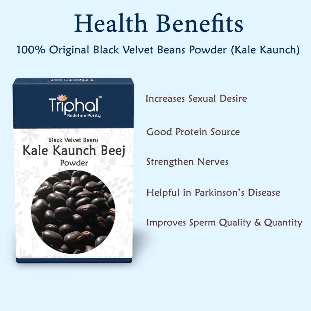Triphal Kaunch Beej Kale Powder – Black Velvet Beans Churn