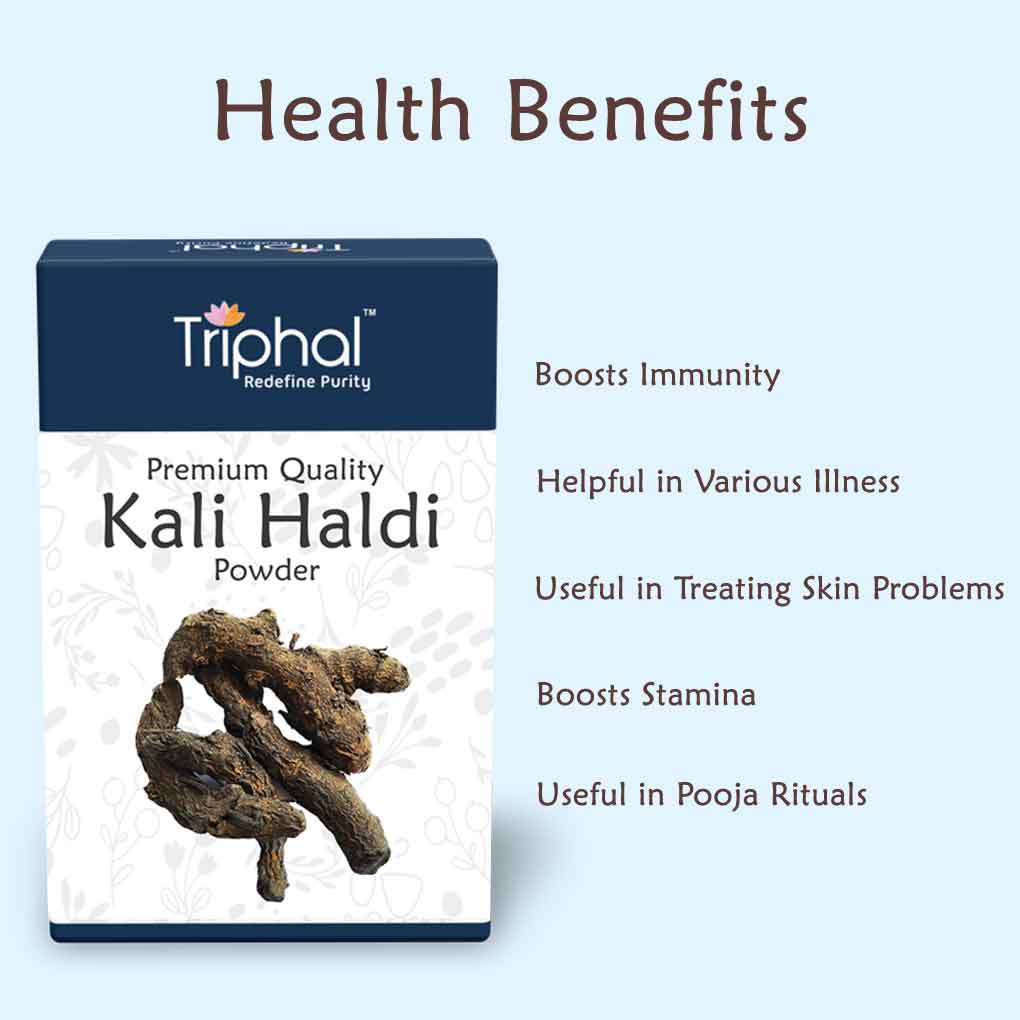 Triphal Kali Haldi Powder - Organic Black Turmeric Powder
