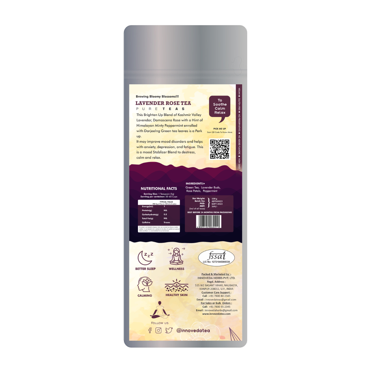 Innoveda Lavender Rose Tea - 100 gms