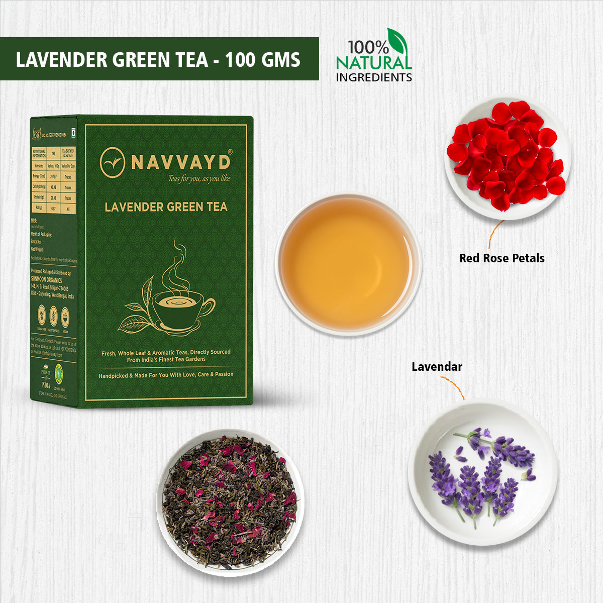 Navvayd Lavender Green Tea - 100 gms
