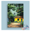 Eazy Arts Vibrant Village Cottage with Blooming Garden Paint by Numbers Kit