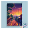 Eazy Arts Sunset Over Serene Village Path Paint by Numbers Kit
