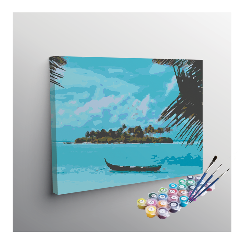 Isolated Island with Tranquil Waters Paint by Numbers Kit