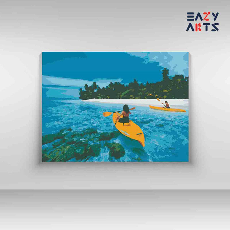 Kayaking Adventure in Crystal Clear Waters Paint by Numbers Kit