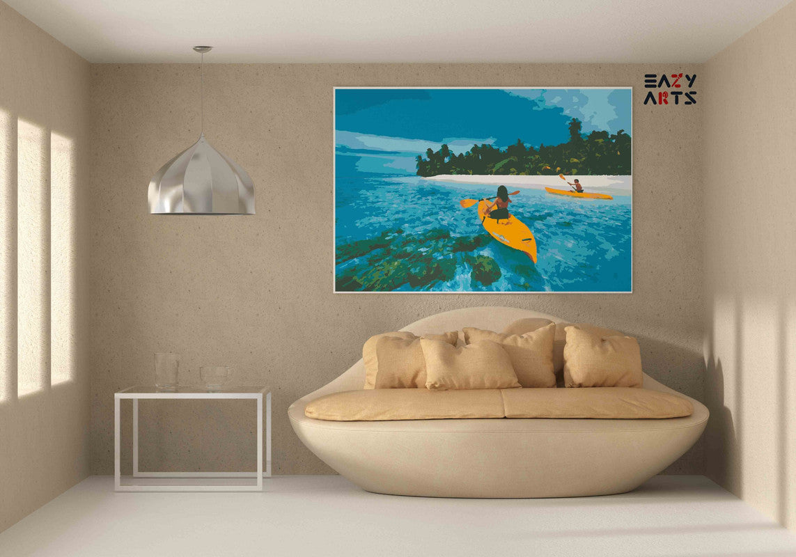 Kayaking Adventure in Crystal Clear Waters Paint by Numbers Kit