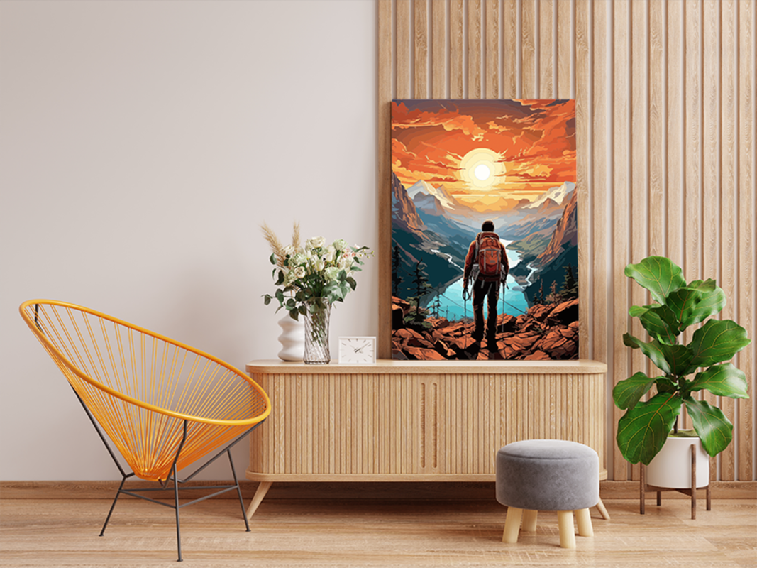 Mountain Explorer at Sunrise Paint by Numbers Kit