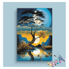Eazy Arts Dual Moon Reflections in Tranquil Waters Paint by Numbers Kit