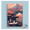 Eazy Arts Retro Car at Mountain Temple Paint by Numbers Kit