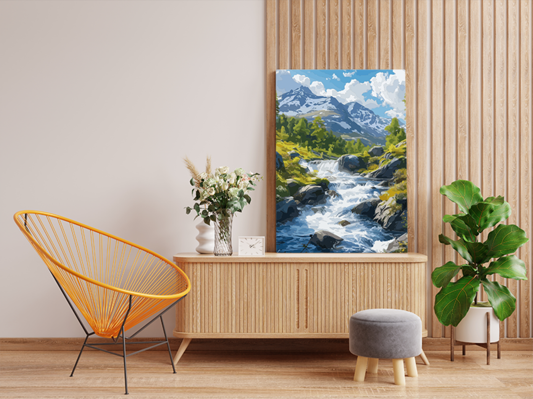 Cascading Mountain River Paint by Numbers Kit