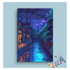 Eazy Arts Nighttime City Canal with Neon Reflections Paint by Numbers Kit